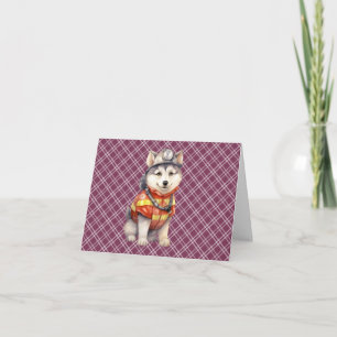 Tarjeta De Agradecimiento Valiente bombero Siberian Husky Dog honrando