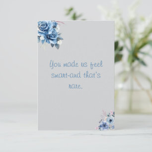 Tarjeta De Agradecimiento Valoración de la historia del profesor de acuarela