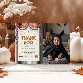 Tarjeta De Agradecimiento Vamos a Asustar a los Niños Foto de Cumpleaños de
