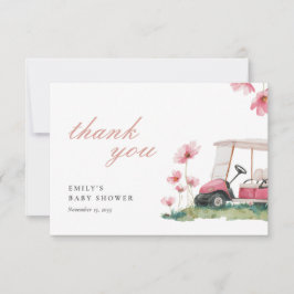 Tarjeta De Agradecimiento Vamos a Par-tir Golf Baby Shower