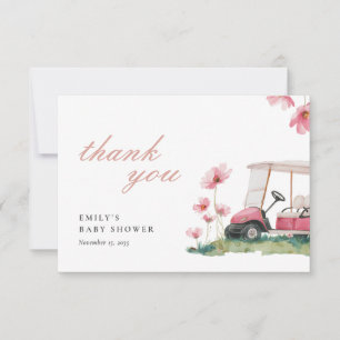 Tarjeta De Agradecimiento Vamos a Par-tir Golf Baby Shower