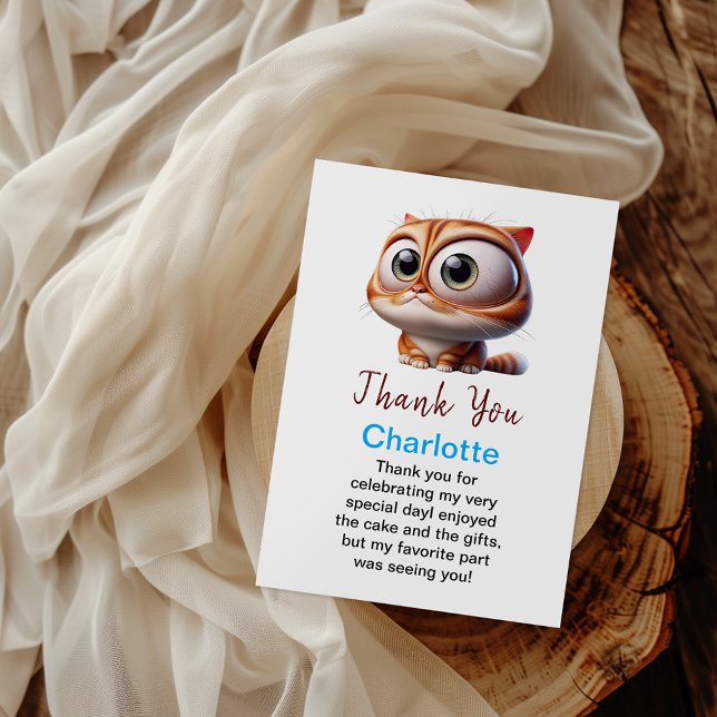 Tarjeta De Agradecimiento ¡Vamos a Pawty! Cumpleaños 2do Cumpleaños de Gato  (Subido por el creador)