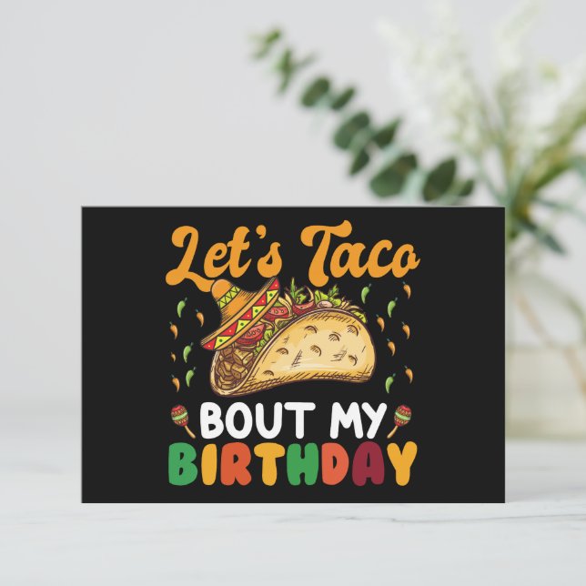 Tarjeta De Agradecimiento Vamos a TacaR sobre mi cumpleaños Fiesta Cinco De  (Anverso de pie)