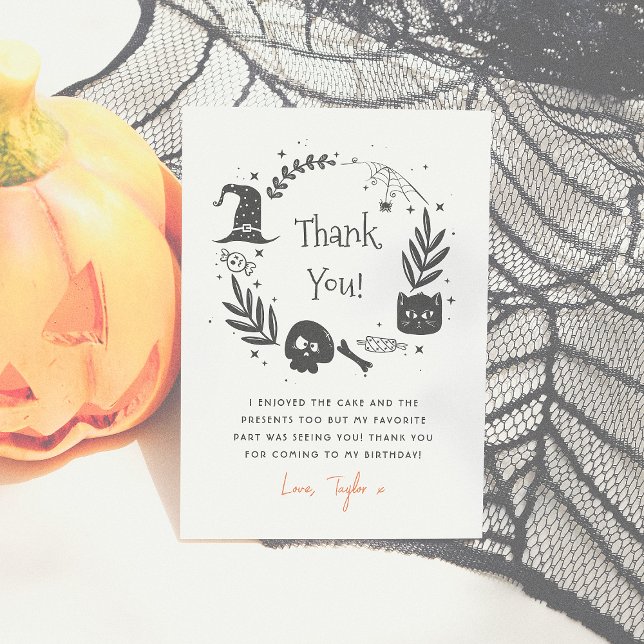 Tarjeta De Agradecimiento Vamos a tener miedo el cumpleaños de Halloween gra (Subido por el creador)