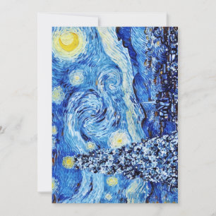 Tarjeta De Agradecimiento Van Gogh - La noche estrellada - Navidad blanca
