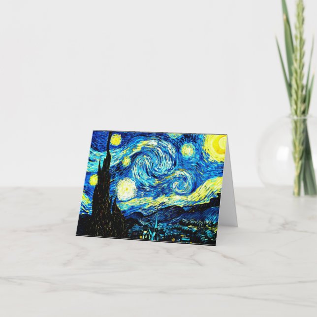 Tarjeta De Agradecimiento Van Gogh - Noche Starry (Anverso)