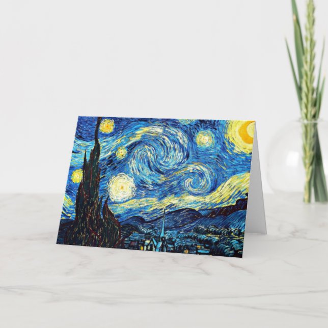 Tarjeta De Agradecimiento Van Gogh - Noche Starry (Anverso)