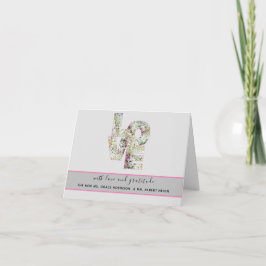 Tarjeta De Agradecimiento Vanilla Strawberry Hydrangeas Boda Gracias