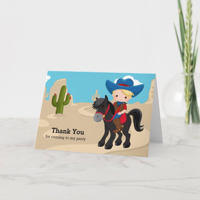 Tarjeta De Agradecimiento Vaquero (Anverso)