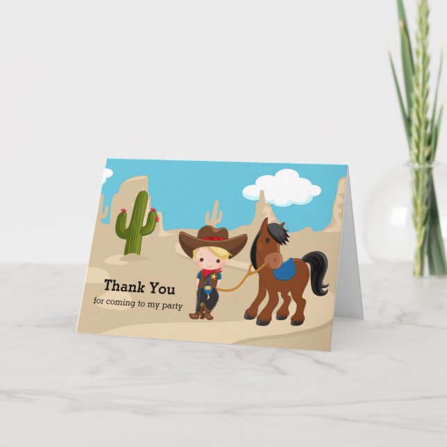 Tarjeta De Agradecimiento Vaquero (Anverso)