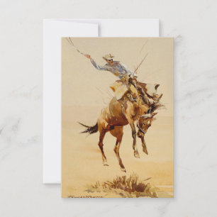 Tarjeta De Agradecimiento Vaquero en un caballo desbocado #2 de Edward Borei