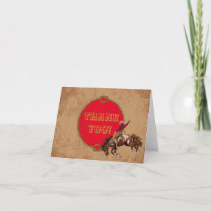 Tarjeta De Agradecimiento Vaquero vintage