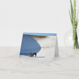 Tarjeta De Agradecimiento Vaquero y caballo en invierno