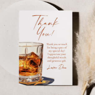 Tarjeta De Agradecimiento Vaso de Whisky Envejecido a la Perfección Cumpleañ