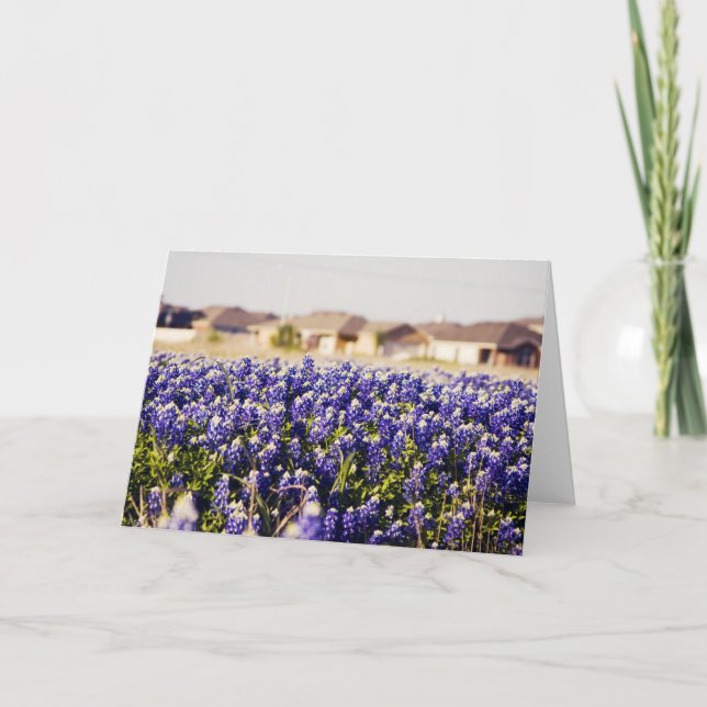 Tarjeta De Agradecimiento Vecindad por completo de bluebonnets (Anverso)