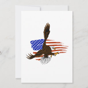 Tarjeta De Agradecimiento Vector águila americana contra bandera de EE. UU.