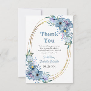 Tarjeta De Agradecimiento Vegetación acuarela Oro Floral 50 cumpleaños