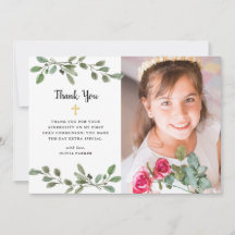 Vegetación acuarela y primera comunión con fotogra