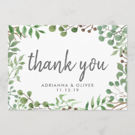 Tarjeta De Agradecimiento Vegetación botánica | Hoja | Boda Gracias