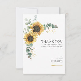 Tarjeta De Agradecimiento Vegetación floral de girasol 50 cumpleaños