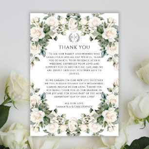 Tarjeta De Agradecimiento Vegetación y Rosas de bodas de jardín gracias