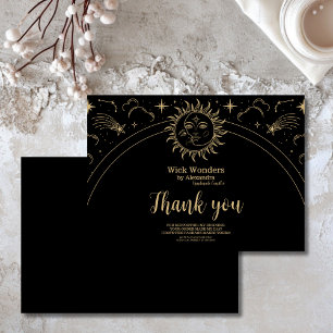Tarjeta De Agradecimiento Vela apothecaria mágica de oro negro