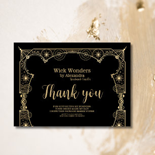 Tarjeta De Agradecimiento Vela apothecaria mágica de oro negro