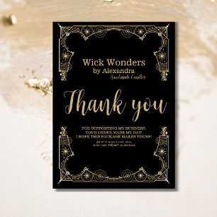 Tarjeta De Agradecimiento Vela apothecaria mágica de oro negro