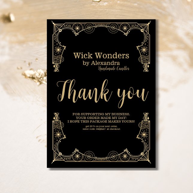 Tarjeta De Agradecimiento Vela apothecaria mágica de oro negro (Subido por el creador)