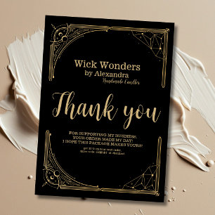 Tarjeta De Agradecimiento Vela apothecaria mágica de oro negro
