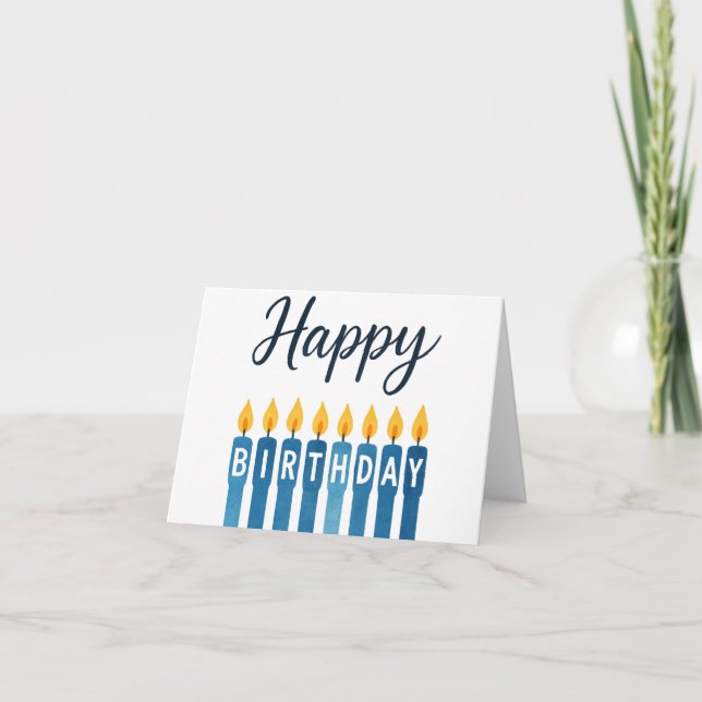 Tarjeta De Agradecimiento Vela de cumpleaños colorida - cumpleaños feliz (Anverso)