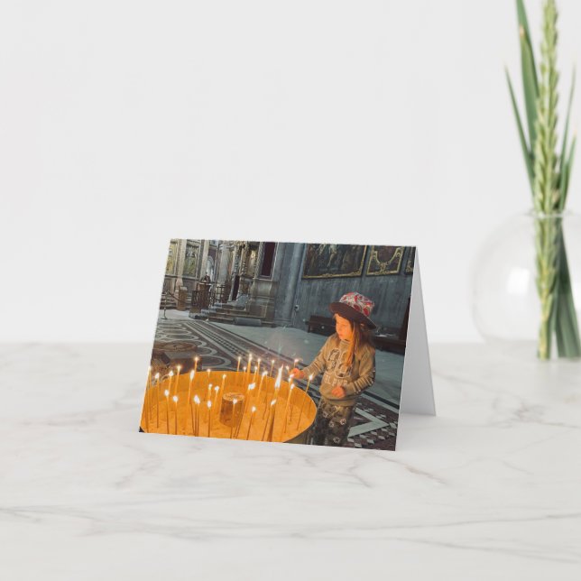 Tarjeta De Agradecimiento Vela de oración (Anverso)