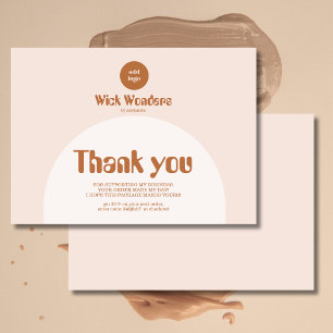 Tarjeta De Agradecimiento Vela Retro Rubor Pink Terracotta Arch