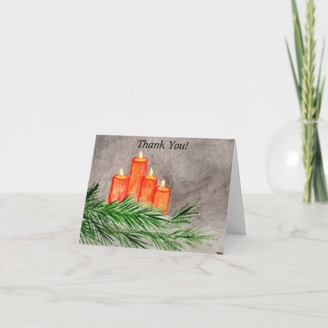 Tarjeta De Agradecimiento Velas navidades (Anverso)