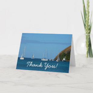 Tarjeta De Agradecimiento Veleros en la Bahía Blanca y Azul Náutico