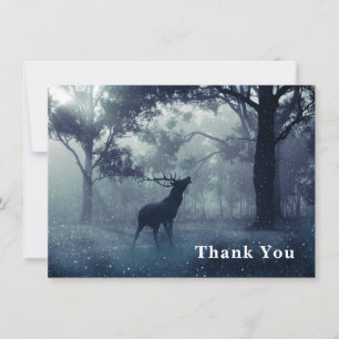 Tarjeta De Agradecimiento Venado con polleras en un bosque oscuro