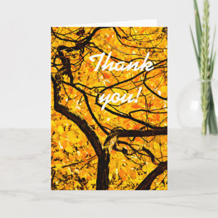 Tarjeta De Agradecimiento Venas doradas del otoño