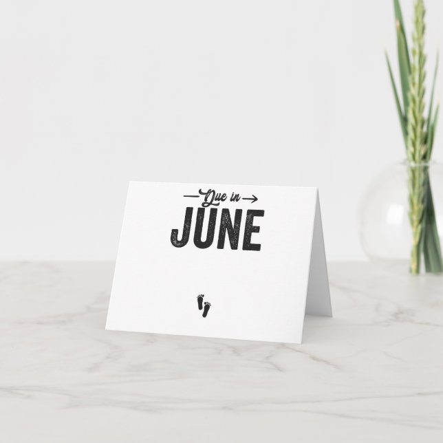 Tarjeta De Agradecimiento Vencimiento en junio: regalo de embarazo por Invit (Anverso)