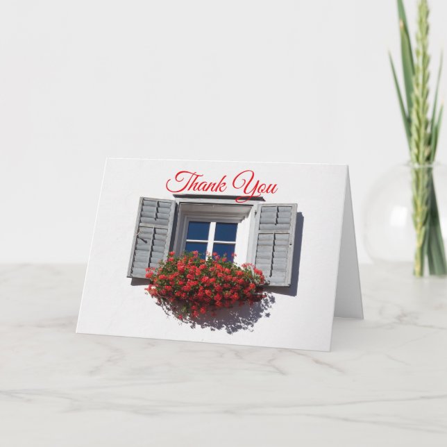 Tarjeta De Agradecimiento Ventana con Windowbox, Realtor o prestamista hipot (Anverso)