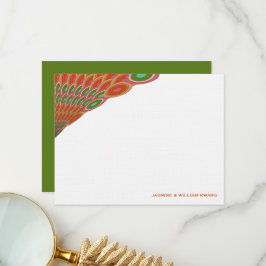 Tarjeta De Agradecimiento Ventilador de vieira de estilo Art Deco Boho Boda 