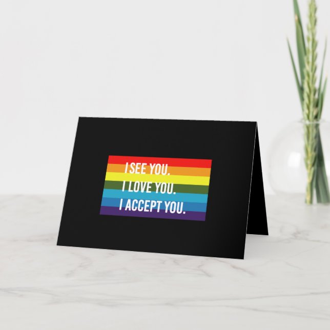 Tarjeta De Agradecimiento Veo que te amo te acepto el orgullo gay camisas LG (Anverso)