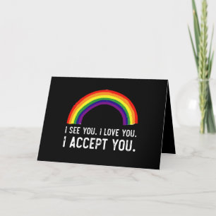 Tarjeta De Agradecimiento Veo Te Amo Te Acepto Orgullo Gay Camiseta LGBT