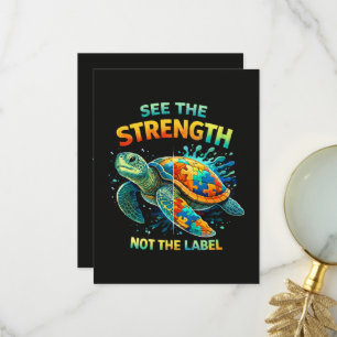 Tarjeta De Agradecimiento Ver la Fuerza Tortuga Aceptación del Autismo