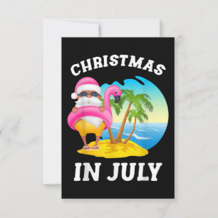 Tarjeta De Agradecimiento Verano De La Piscina Santa Flamingo En Julio