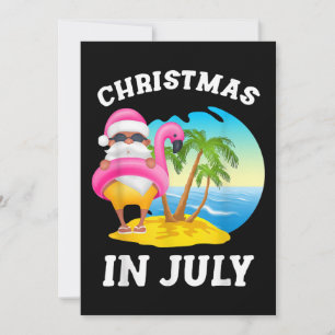 Tarjeta De Agradecimiento Verano De La Piscina Santa Flamingo En Julio