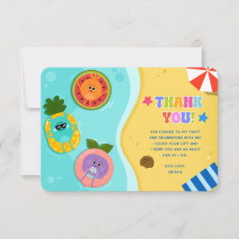 Tarjeta De Agradecimiento Verano de los números de burbujas super simples cu