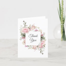 Tarjeta De Agradecimiento Verano Día de Aniversario Floral de Rosas Rosa