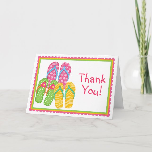 Tarjeta De Agradecimiento Verano Flip Flops (Anverso)
