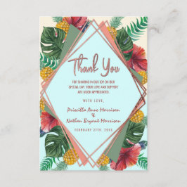 Tarjeta De Agradecimiento Verano Tropical Pineapple deja Floral Gracias