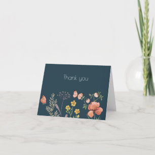 Tarjeta De Agradecimiento Verde azulado elegante